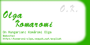olga komaromi business card