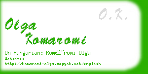 olga komaromi business card